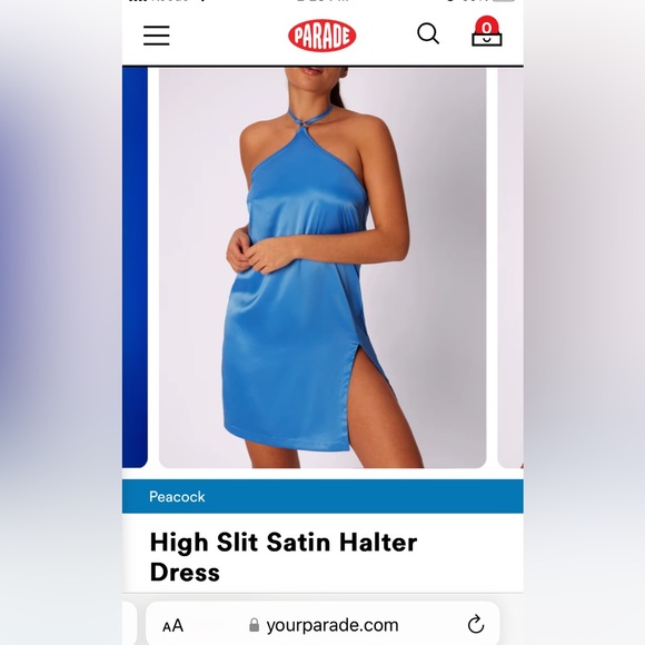 Parade high slit satin halter dress - Picture 2 of 4